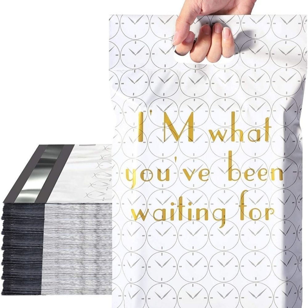 "I'm what you've been waiting for" Poly Mailers. With a handy handle. 14 ea